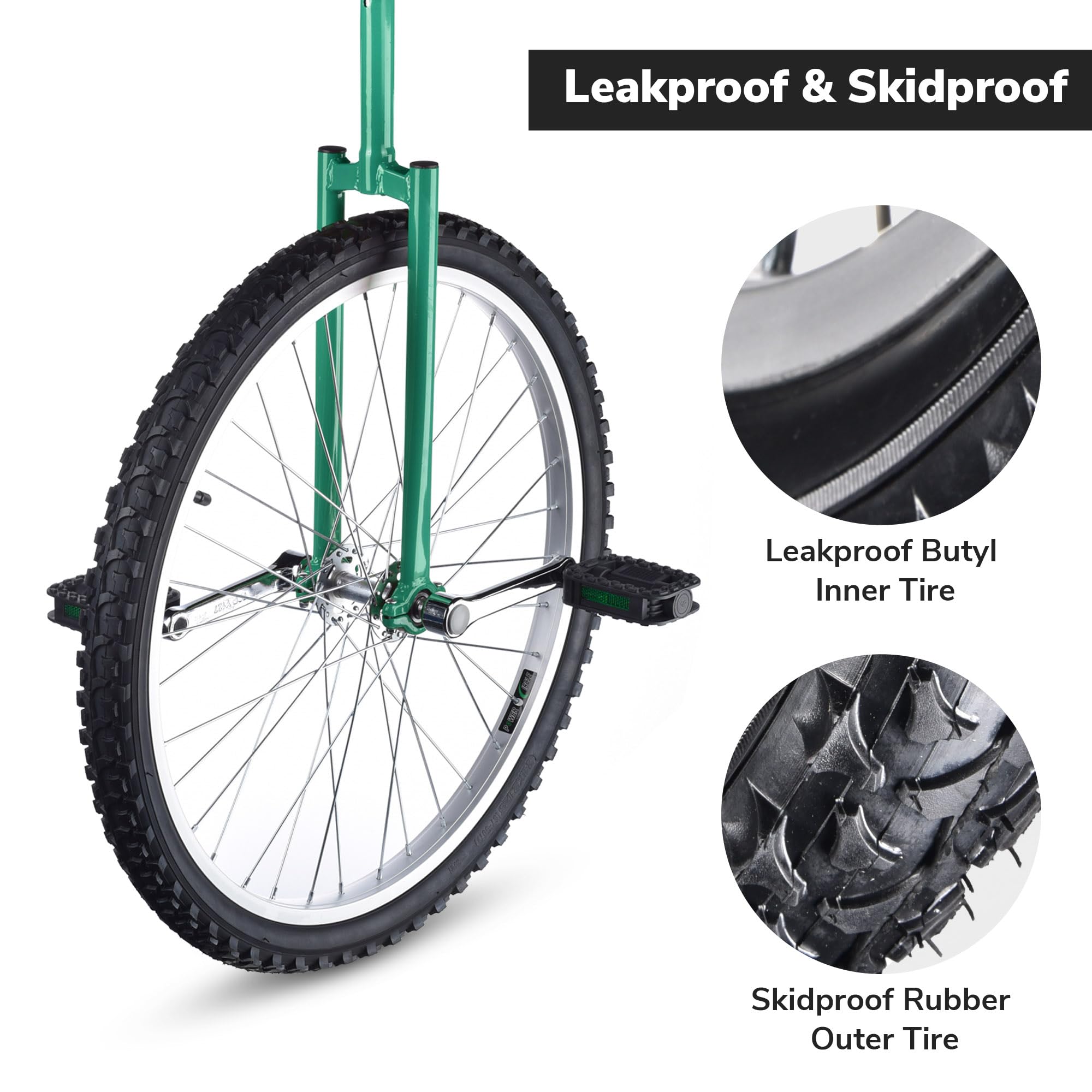 AW 16/18/20/24 Inch Wheel Outdoor Unicycle Adjustable Seat Exercise Bicycle Fit Adults Kids Outdoor Sports Fitness Exercise, for Choice