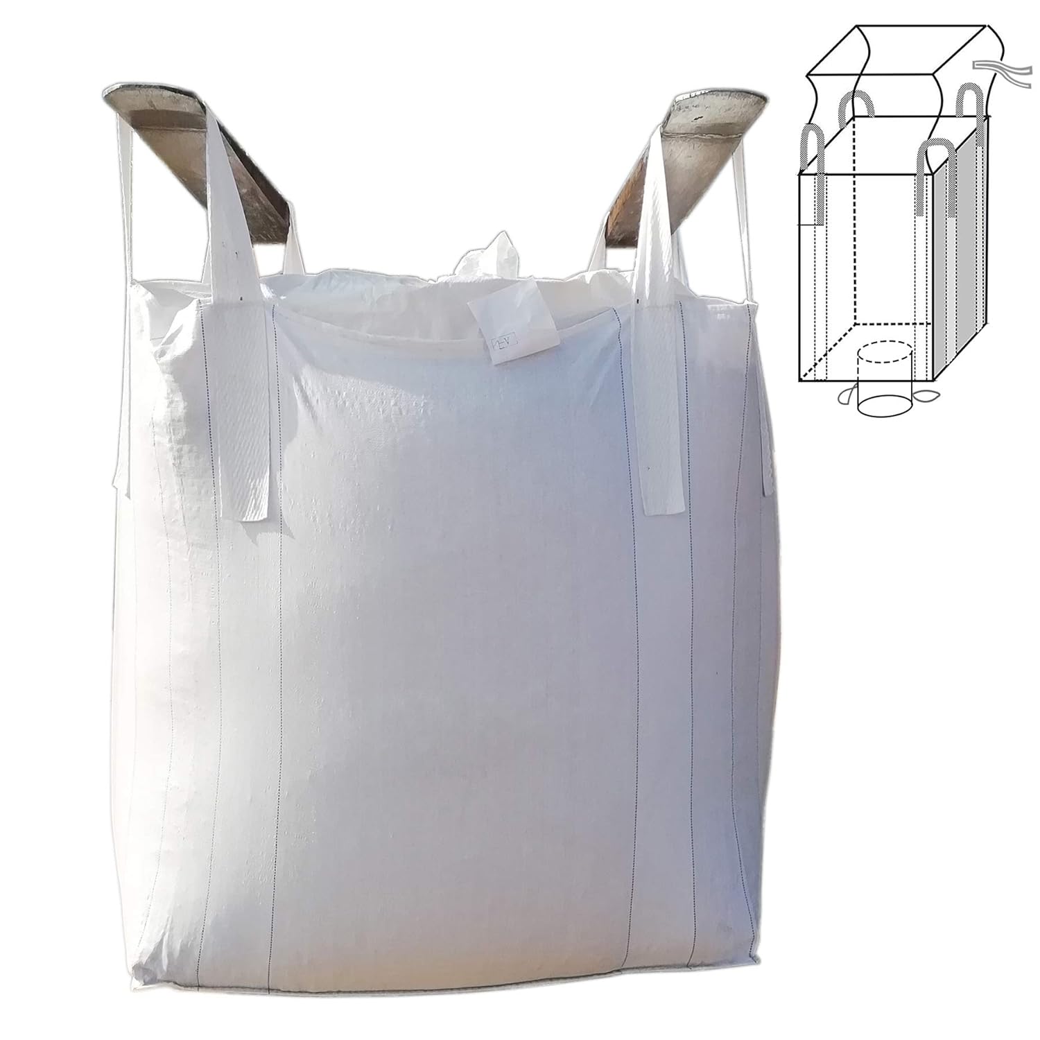 Jumbulk Duffle Top Spout Bottom FIBC Bulk Bag, 1 One Ton