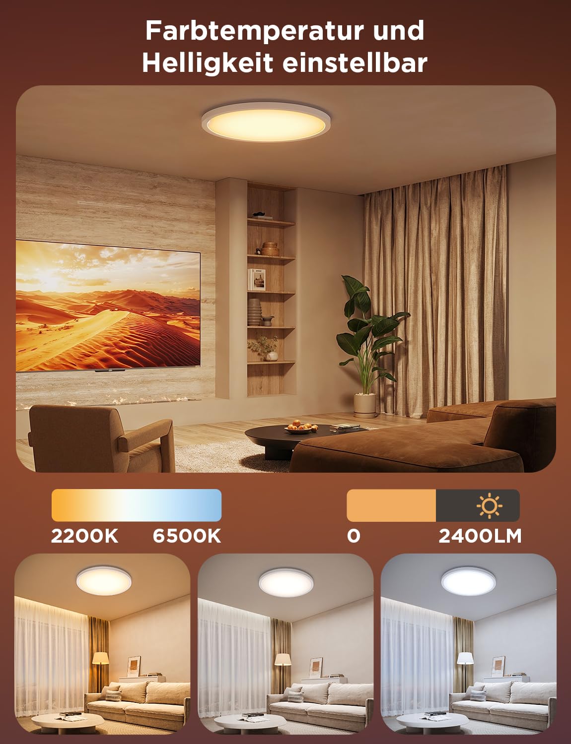 Govee Deckenleuchte RGBIC Smart, 24W Ø30cm Led Deckenleuchte dimmbar, Deckenlampe Led mit 16 Millionen DIY Farben, Kompatibel mit Alexa & Google Assistant, für Schlafzimmer 6