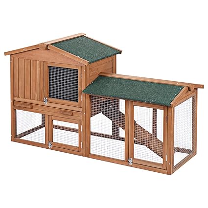 Tangkula 1473 Cm Poulailler Grande Extérieur En Bois Lapin Clapier