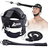 Adjustable Neck Harness with Pulley System &amp; Resistance Bands Multi-Directional Neck Weight Lifting Training for Strength, Stability &amp; Posture &ndash; Padded Head Strap for Athletes &amp; Fitness