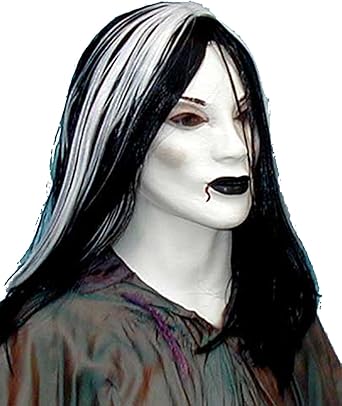 Amazon Com Makupartist Vampris Witch Wig With White Highlights