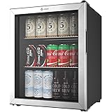 Vremi 2.7 Cubic Feet Beverage Cooler - Double Layered Glass Door Mini Fridge for Can Drinks - with Adjustable Shelves and Use