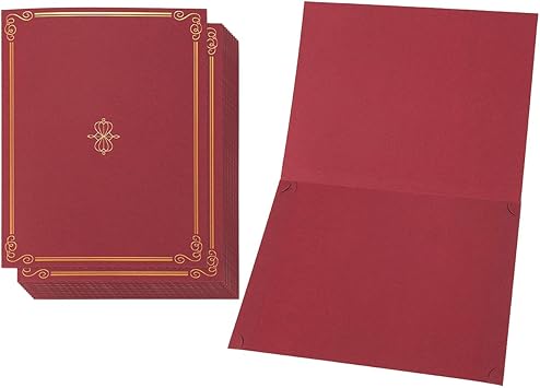 12 Pack Certificate Holder Diploma Cover Document Cover For Letter Sized Award Certificates Red 11 2 X 8 7 Inches