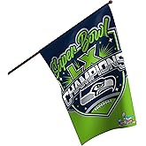 FOCO Seattle Seahawks NFL Super Bowl LX Champions Vertical Flag
