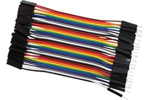 bociloy 40pcs 10cm Dupont Wire Male to Female 40pin Breadboard Jumper Wires Multi-Color Ribbon Cable Line Connector
