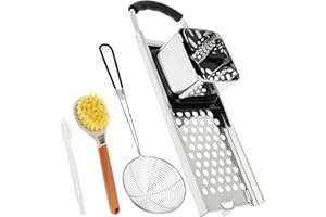 UKQRRTC Spaetzle Maker, Stainless Steel Spaetzle Press with Comfort Grip Handle-Spider Strainer, Effortless Homemade, Conveni