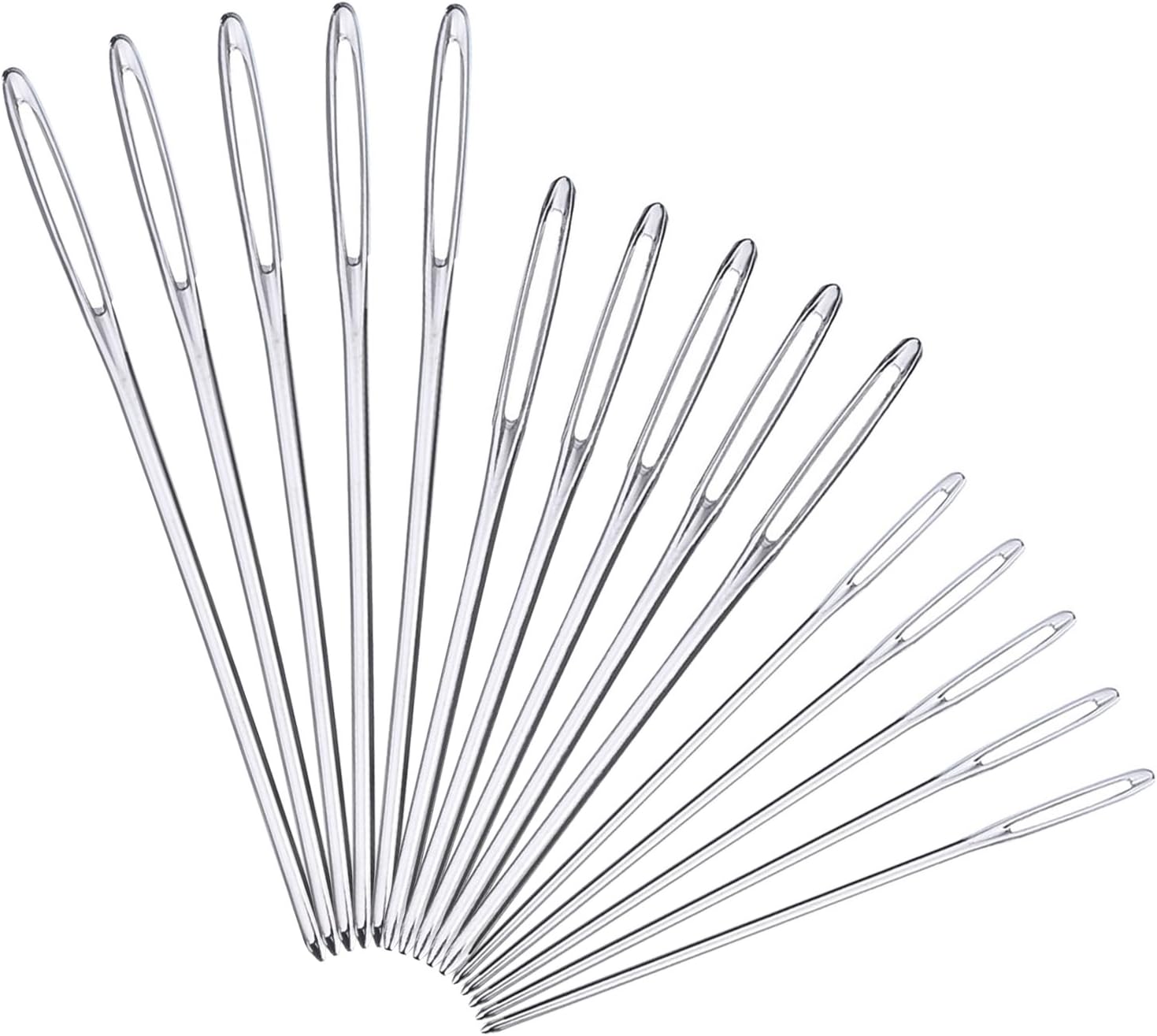 Outus 15 Pieces Blunt Steel Alloy Steel Large-Eye Yarn Knitting Needles, 3 Sizes, white - Image 3