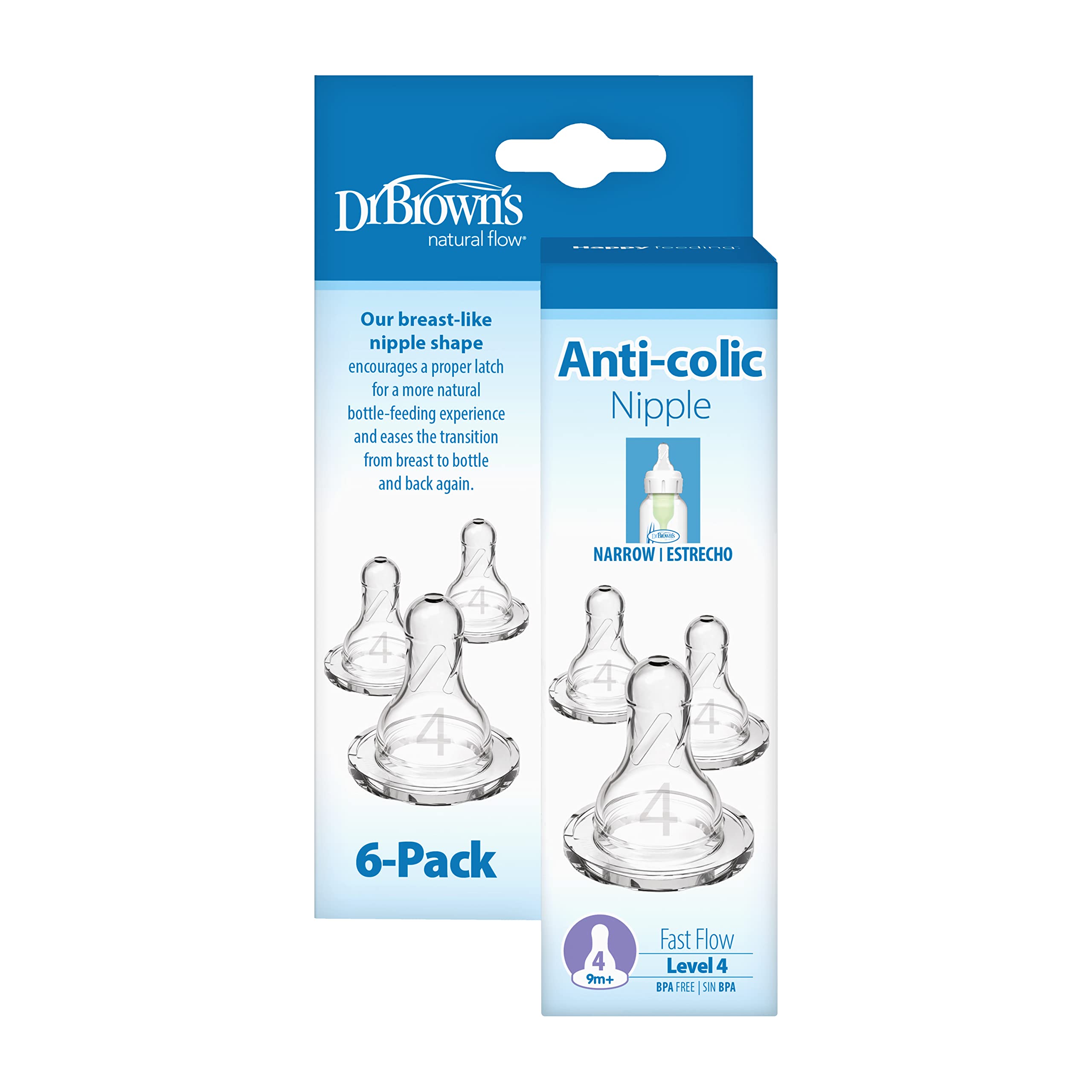 Dr. Brown's Original Nipple, Level 4 (9m+), 6 Count