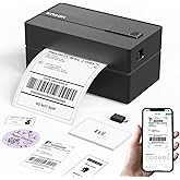 KNAON Bluetooth Thermal Shipping Label Printer, 4x6 Portable Thermal Address Label Printer for Small Business, Compatible with iPhone,Android,Windows,Mac,–Works with Ebay Shopify USPS&More, Black
