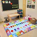 Pauwer Kids Play Rug 100x150cm ABC Numbers Shapes Educational Carpet view 6