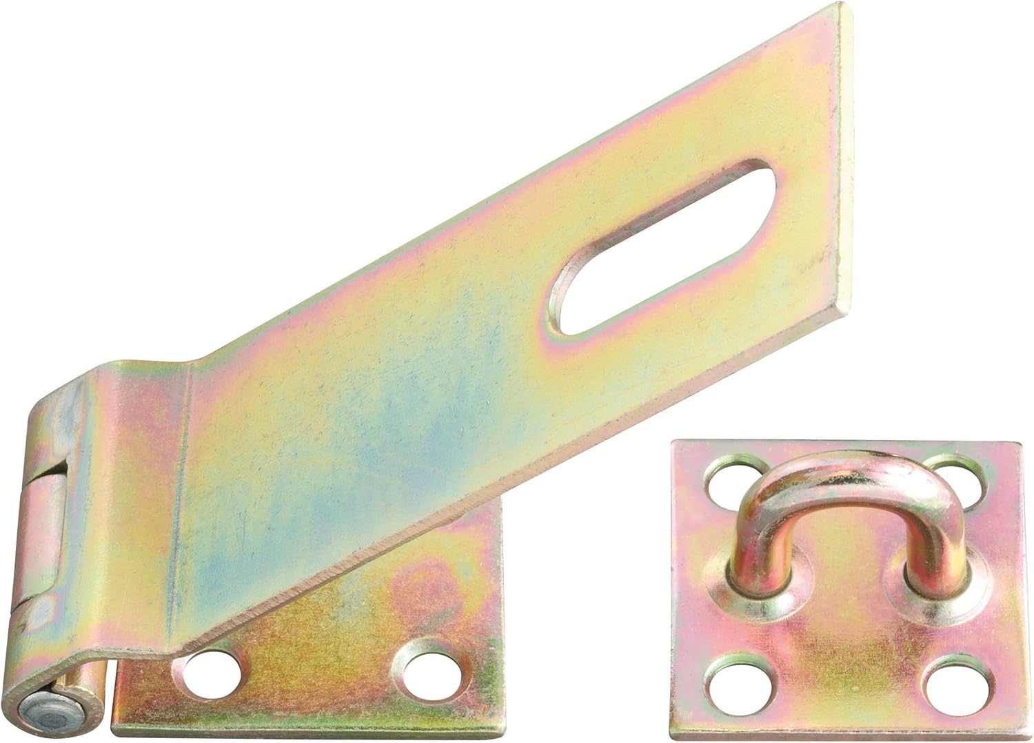 Gah-Alberts 348373 Security Latch 155 x 50 mm Panel 70 mm Thickness 3 mm Yellow-Galvanised Steel, 50 x 68 / 153 mm