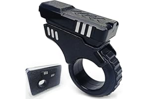 Ography Fidget Gun Fidget Toy Gun Fidget Slider, Enhanced Feel Stress Relief Relax EDC Gyro Finger Toy Fidget Ring Fingertip Textured Spinner Flip ASMR ADHD 3+ (Black Sliver)