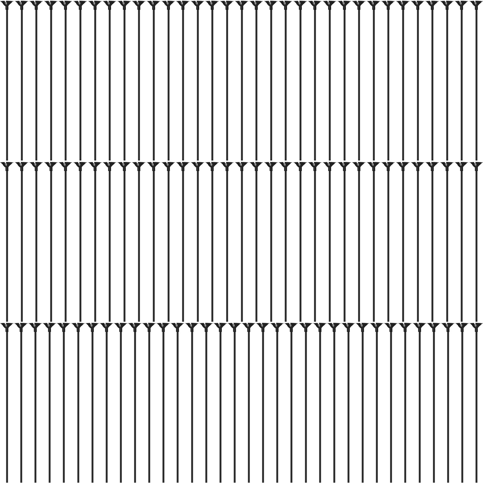 Photo 1 of 100 Pieces Plastic Balloon Sticks 13 inch Reusable Balloon Holder and Cup for Birthday Graduation Prom Wedding Anniversary Party Decoration Supplies (Black)