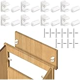 Juexica 8 Pairs False Cabinet Front Clip False Drawer Front Clips Sink Tip out Snap with Screws and Screwdrivers for Hardware Replacements(White)