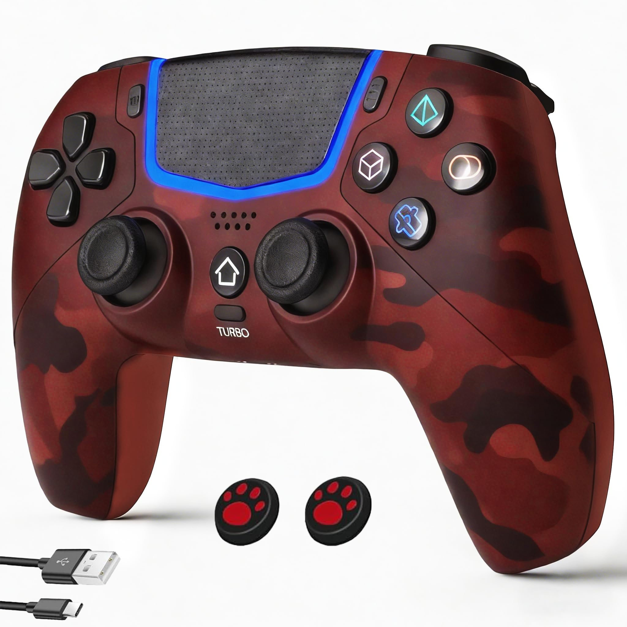 Linhugame Wireless Controller for PS5, Compatible With PS5/Pro/Slim/PC, Bluetooth Gaming Controller with Hall Joysticks/LED Channel Light/Turbo/6-Axis Gyro/Dual Motor/Touchpad/3.5mm Audio Jack/Speaker, Compatible With Original Charging Dock