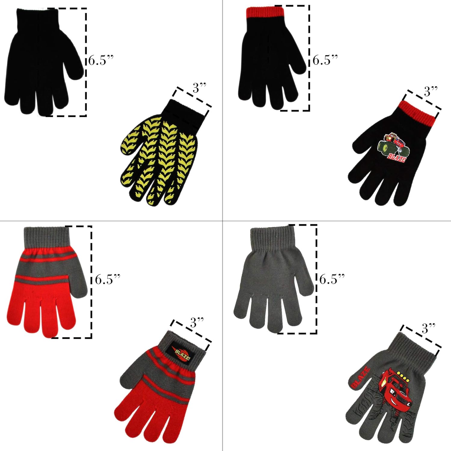 Nickelodeon Boys 4 Pack Mitten or Glove Set: Paw Patrol and Blaze (Age 2-7): Clothing