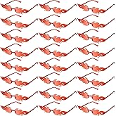 EBOOT 24 Pairs Fire Flame Sunglasses - Bulk Women's Rimless Novelty Party Sunglasses