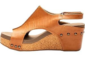Corkys Footwear Womens Carley Wedges, Featuring Corkys EVA Foam Cushioned Insoles, A 2.5 Inch Heel, Lightweight For All Day Wear, And Hook And Loop Closure