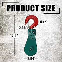 PRFFWK 4 Ton 4-1/2" Sheave 1/2" Wire Rope Snatch
