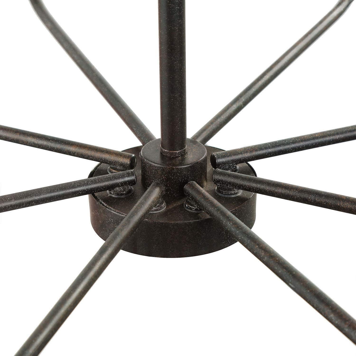 LALUZ Chandeliers for Dining Room Kitchen Island Lighting Hanging Fixture 8 Arms, 26 inches Diameter, Rust Bronze - - 