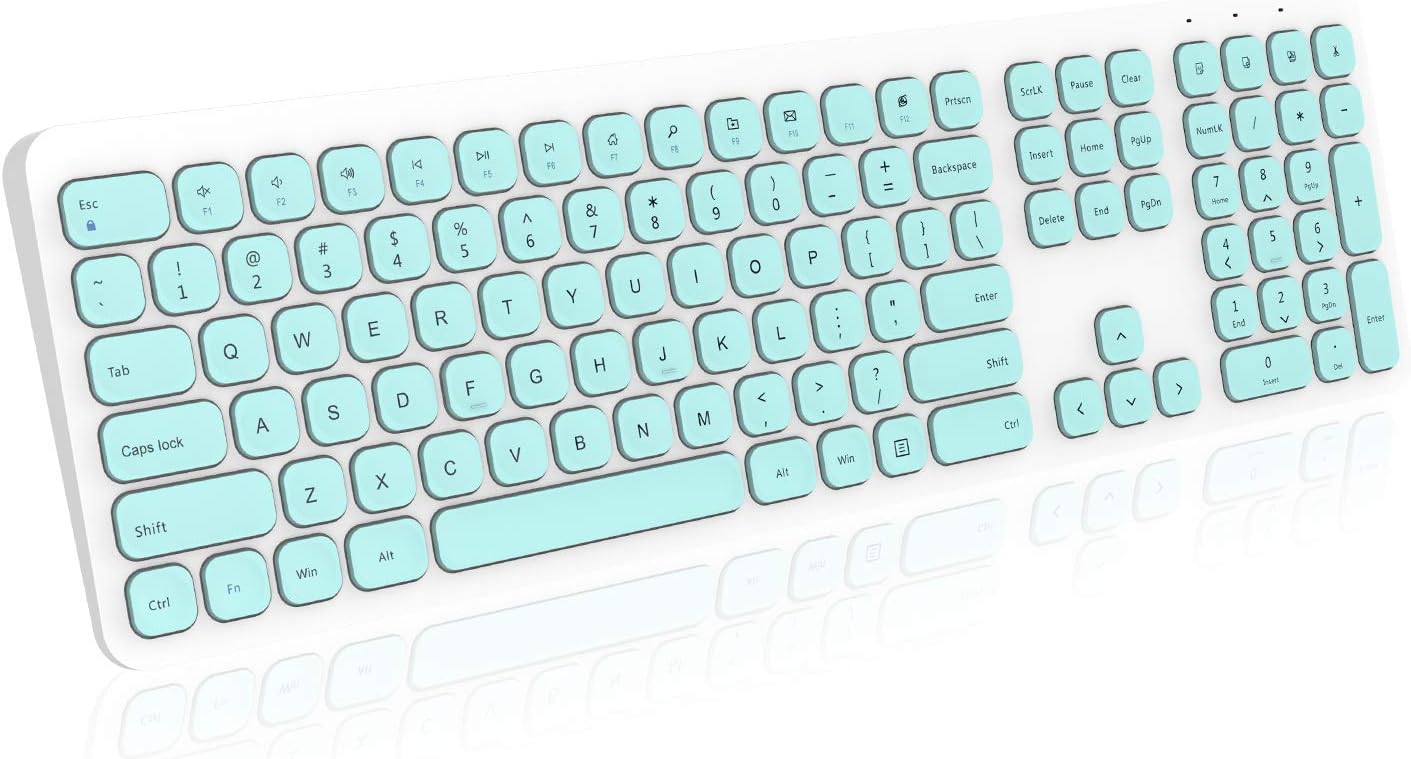 Wireless Keyboard Rechargeable, Cimetech 2.4GHz Ultra Slim Full Size Cordless Keyboard Whisper Metal for Windows, Laptop, Notebook, PC, Desktop, Computer (2.4G Black Keyboard): Computers & Accessories