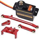 12g Metal Gear Steering Servo Upgrades Fit for Axial 1/24 SCX24 RC | with Servo Mount Bracket and Arm and Steering Link Set