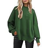 LCRRRN Women's Oversized Sweaters 2025 Crewneck Long Sleeve Batwing Pullover Tops