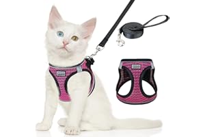 nanappice Cat Harness and Leash Set for Walking Escape Proof, Adjustable Soft Mesh Kittens Harness Vest with Reflective Strip for Small Cats,Easy to Control