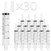JOLLY PARTY 30 Pack 20mL Syringes, Plastic Syringes with Catheter Tip and Cap, Individually Sealed Feeding Syringe For Dogs, 