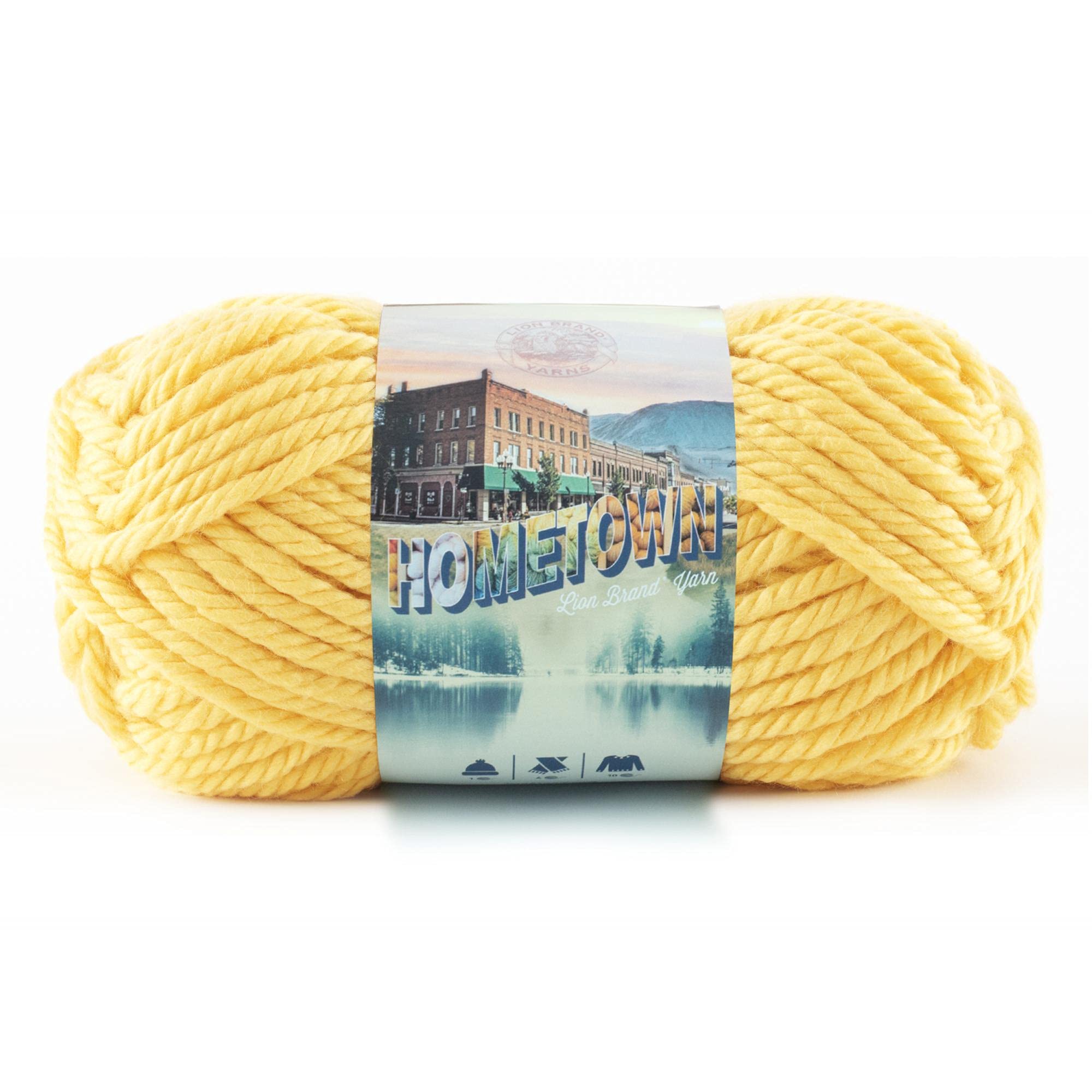 Photo 1 of Lion Brand Yarn Hometown Yarn, Super-Bulky Yarn for Knitting, Crocheting, and Crafting, 1 Pack, Pittsburgh Yellow