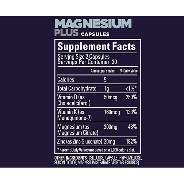 GU ENERGY ROCTANE MAGNESIUM PLUS CAPSULES WITH VITAMIN K, D AND ZINC, INFORMED CHOICE, RECOVERY SUPPORT AFTER ANY WORKOUT, 60-COUNT BOTTLE (1-MONTH SUPPLY)