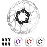RACEDUEL IIIPRO A2 140/160/180/203mm Floating Bike Disc Brake Rotor 6-Bolt | MTB Stainless Steel Bicycle Disc Brakes Rotors with M5 Screws, Fits Mountain Road Bike/Ebike/BMX (Black)
