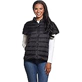 Martha Stewart Womens Puffy Down Vest, Lightweight Casual Short Sleeve Vest Jacket, Quilted Outerwear with Pockets