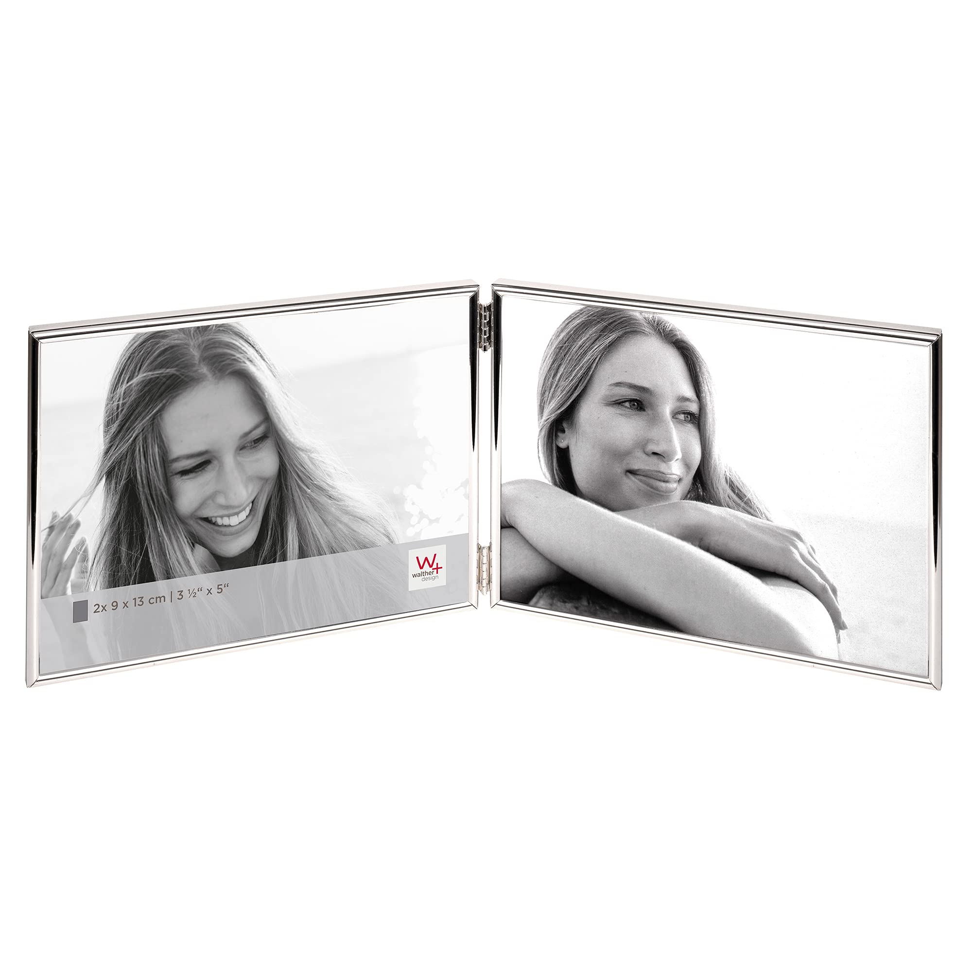 walther Design Picture Frame Silver 2X 9x13 cm Chloe Portrait Frame WD219VS