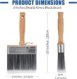 Genixart 5 inch Shed Fence Paint Brush Wooden Handle Deck Stain Masonry Limewash view 6