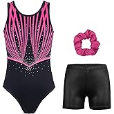JOYSTREAM Gymnastics Leotards for Girls with Shorts Sparkly Ballet Dance Activewear