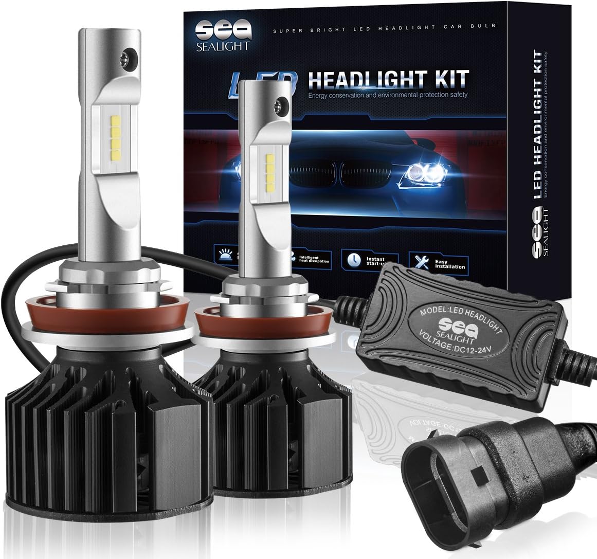 SEALIGHT X2 H11/H8/H9 Brightest LED Headlight Bulbs,100W 600 Super