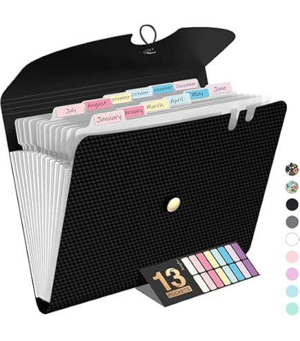 Amazon.com : Sooez 7 Pocket Accordion File Organizer, Premium