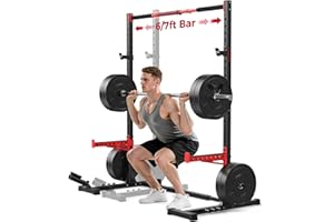 FLYBIRD Squat Rack with Pull-Up Bar, Adjustable Multi-Functional Power Rack, Inner Width Squat Rack Stand Suitable for 6FT,7FT Barbell for Home Gym Equipment…