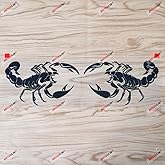 Pair Mirror Images 6'' Black Scorpion Decal Bumper Sticker Car Vinyl