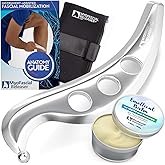 Professional Muscle Scraper Tool โ Medical-Grade 304 SS IASTM & Gua Sha Scraping Tool โ Ergonomic Fascia Mobilization Instrument for Soft Tissue Massage & Manual Bodywork โ Emollient Balm Included