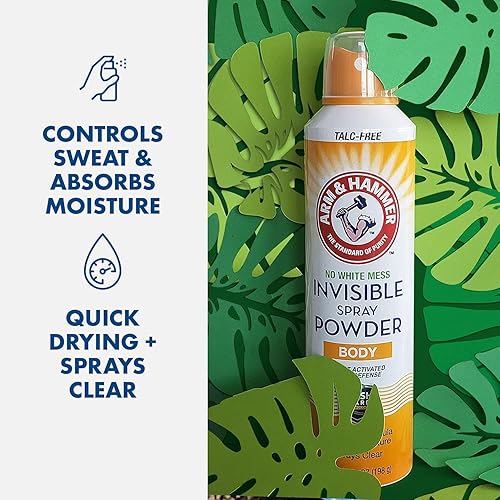 Arm Hammer Invisible Body Powder Spray, Clear Talc-Free Body