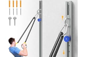KOMOHOM Wall-Mounted Anchor Fitness System - Adjustable, Multi-Functional, Space Saving Home Gym Solution for Strength Training,Adjustable Workout Wall Anchor System Blue