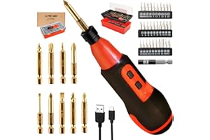 LLNDEI Electric Screwdriver Cordless 4V Electric Manual 2-in-1 Screwdriver Set, Includes Titanium-Plated Bits&Precision Screwdriver Bits&Bit Holder and Storage Box for Household&DIY&Gift for Men Women