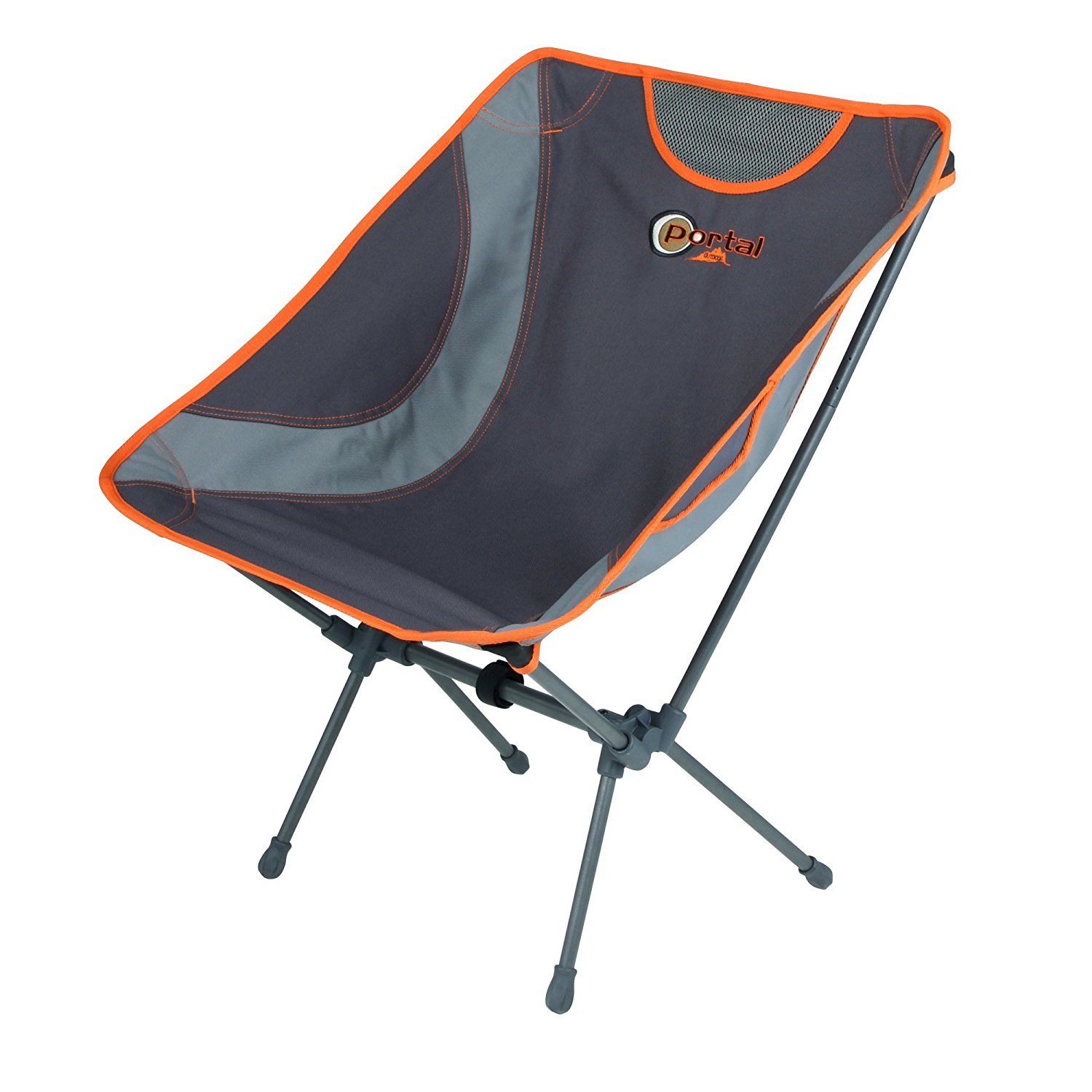 Portal Outdoor Unisex's Camping Aaron Portable Chair, Charcoal/Orange, One Size