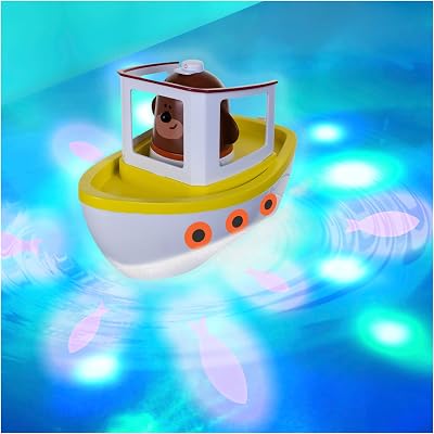 Hey Duggee Lightshow River Boat Underwater Bath Toy Red Squirrel Club