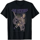Jimi Hendrix Playing Guitar Purple Yellow T-Shirt