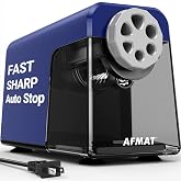 AFMAT PSX1 Electric Pencil Sharpener Heavy Duty, 6 Holes, Auto Stop Pencil Sharpener for Artists, Classroom Electric Sharpener for 6-11mm Colored Pencils, 7000 Sharpenings, Fast Sharpen, Save Pencils