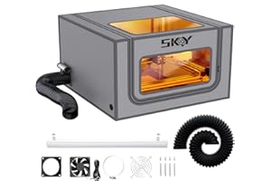 SKOUPHY Integrated Bottom Laser Engraver Enclosure with LED Light, Ventilation Kit Iron Frame Fits for Laser Cutter, Insulate